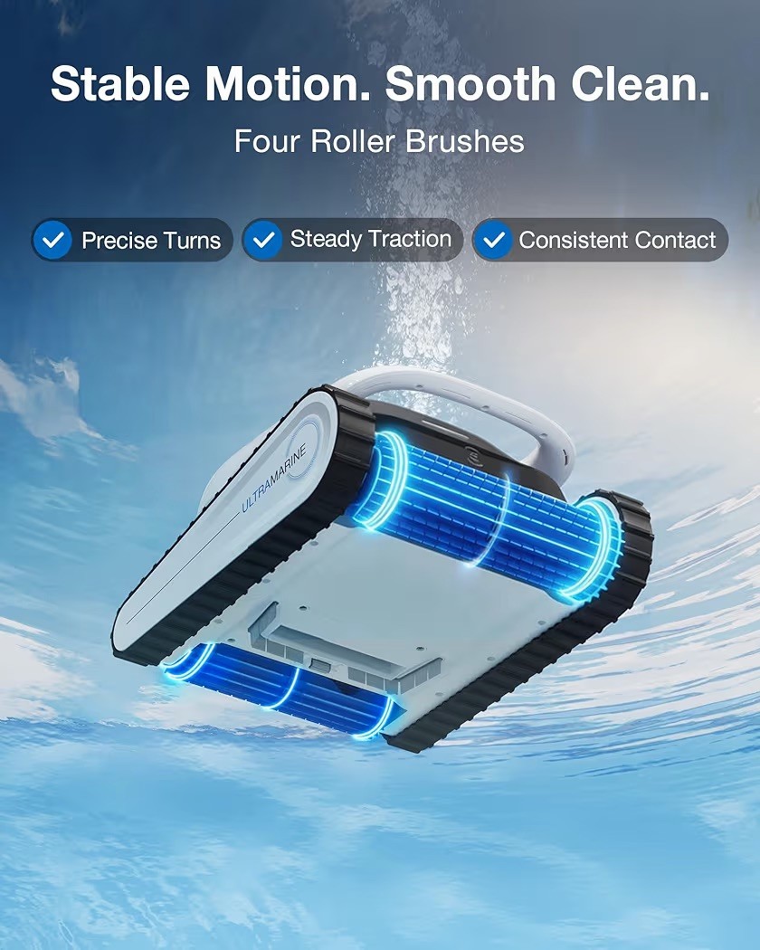ECOVACS Ultramarine P1 Cordless Robotic Pool Cleaner 4800 GPH App, 180 Min
