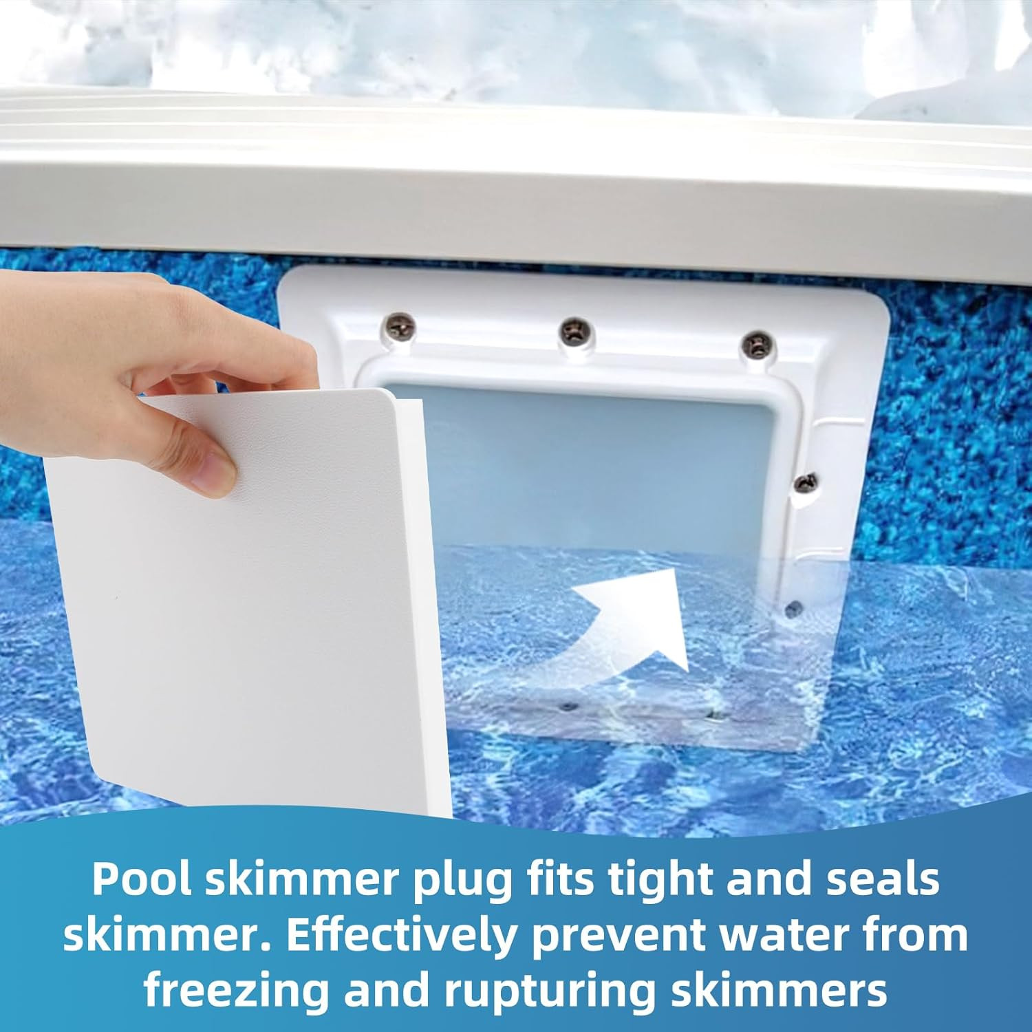 AGSD-H Pool Skimmer Plug Fits Most Standard 6&Prime;Aboveground Skimmers, Wide Mouth S