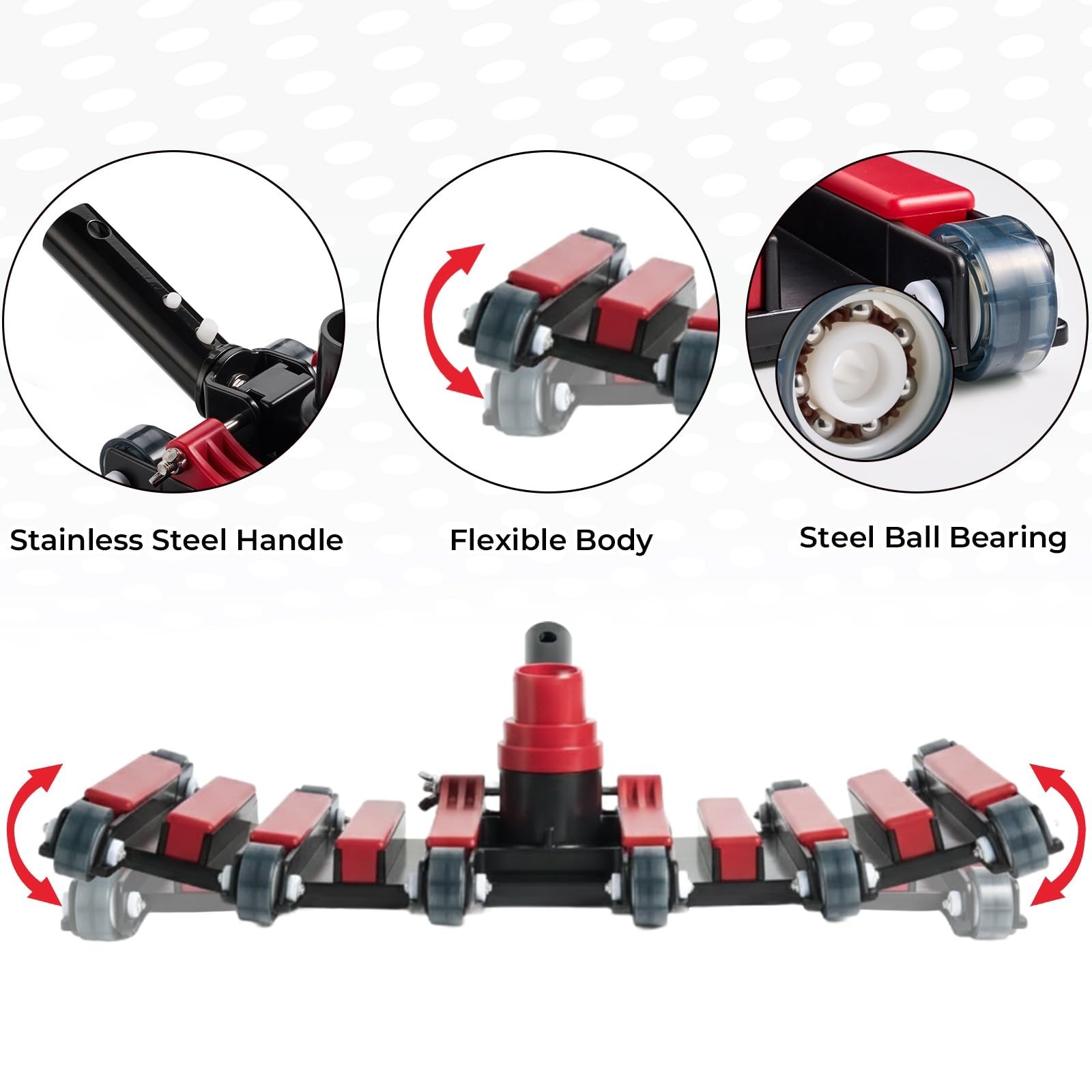 Extra-Wide 19&Prime; Commercial Pool Vacuum Head with Wheels – Heavy-Duty Deep Cleaner