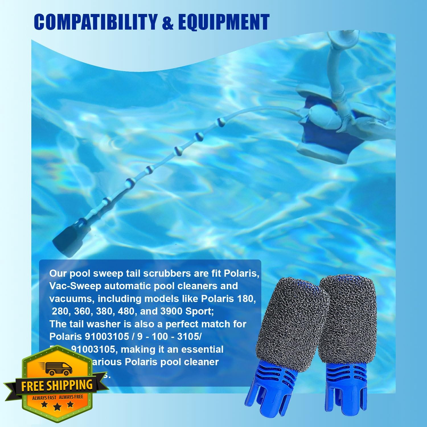 Niantime Pool Cleaner Tail Sweep Hose Scrubber