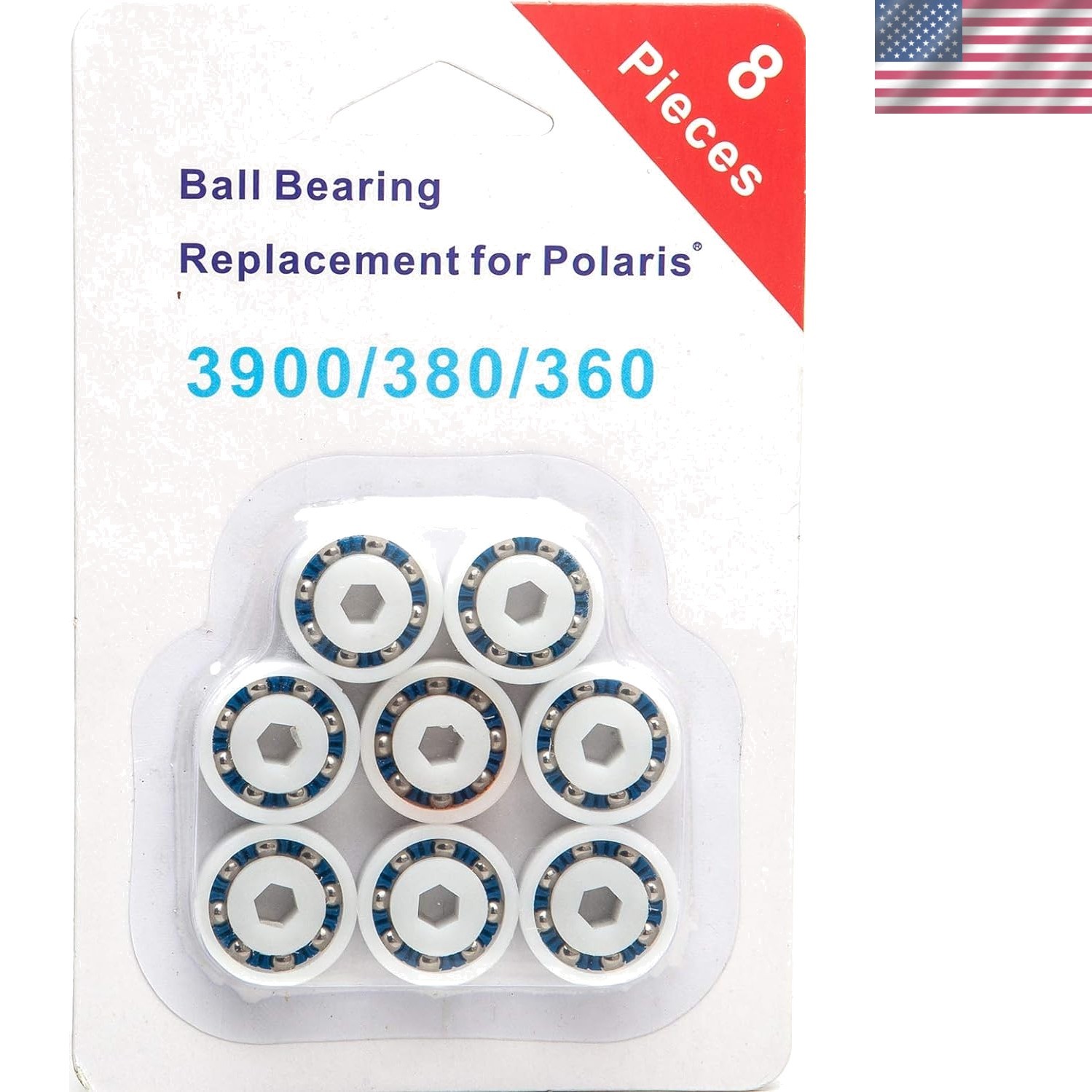 8-Pack Ball Bearings Replacement for Polaris 360, 380, 3900 Sport Pool Cleaners
