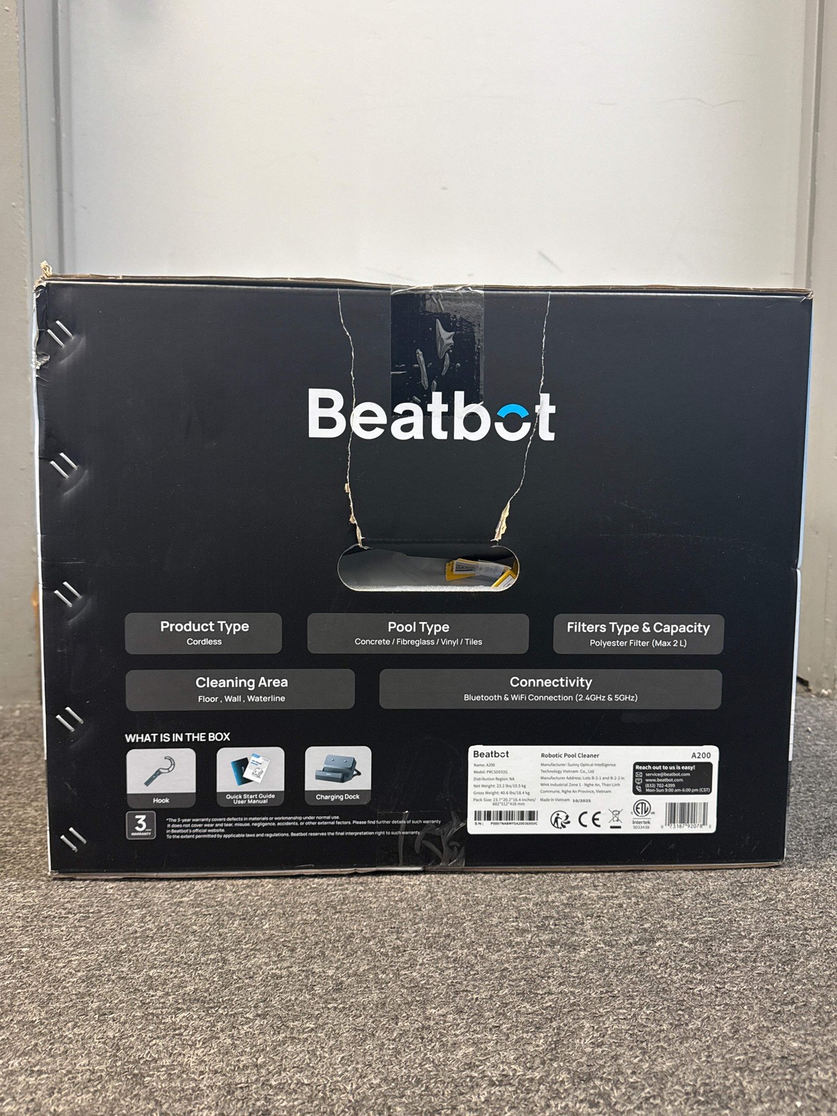 Beatbot A200 3-in-1 Robotic Pool Cleaner Black – New In Box