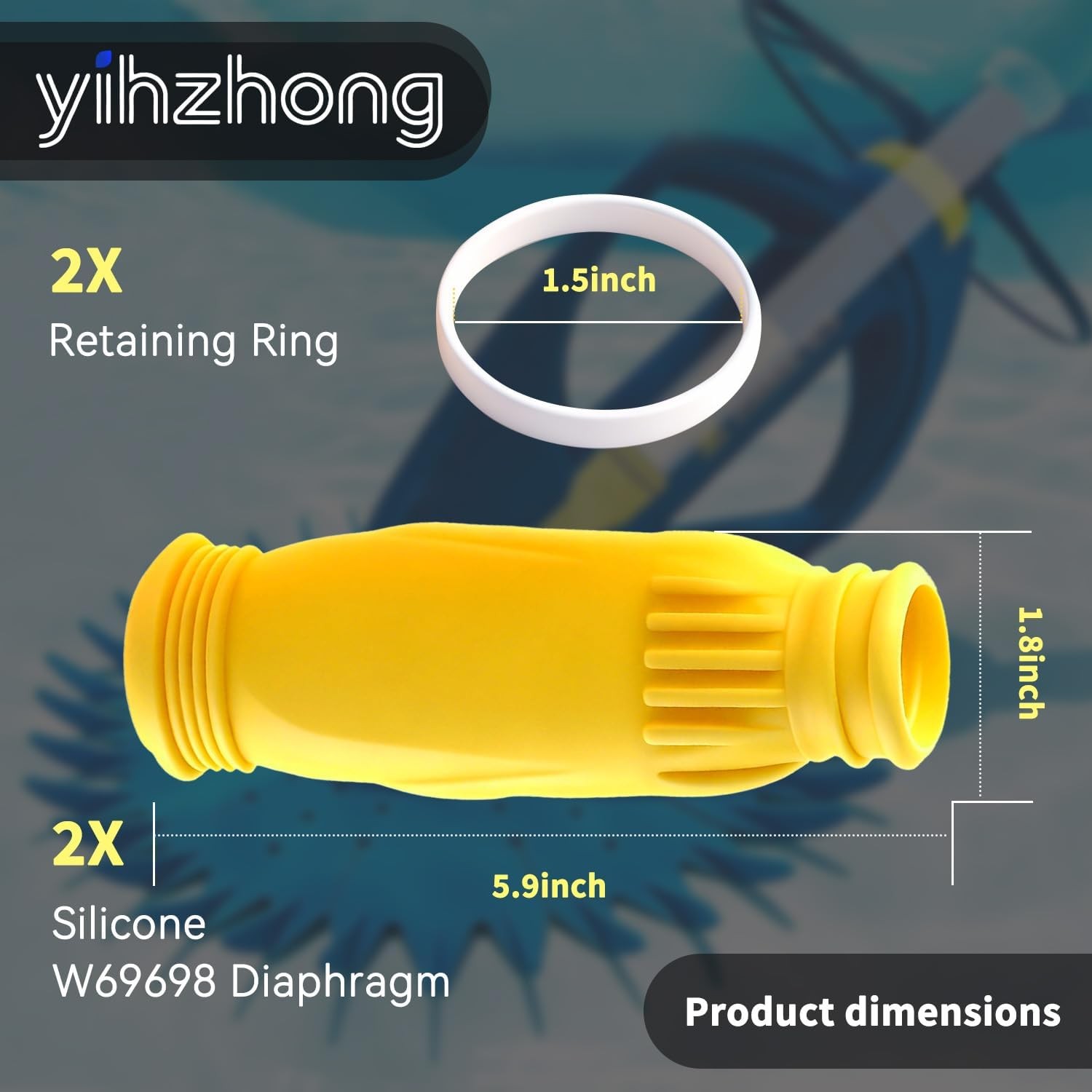 W69698 Pool Cleaner Replacement 2 Pack Yellow Replacement Compatible with Zod…