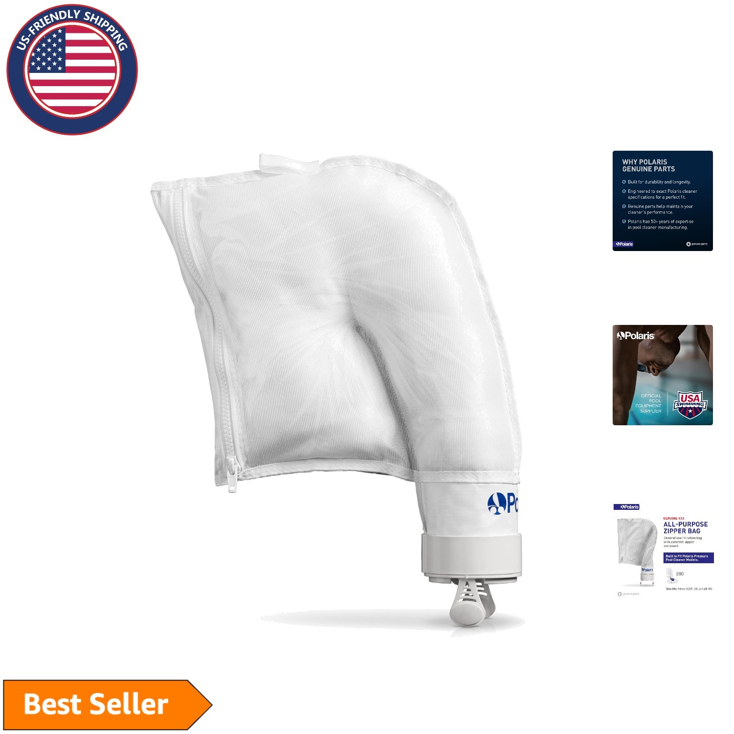 High-Efficiency K13 Zipper Debris Bag for Pressure-Side Pool Cleaners – 1 Count
