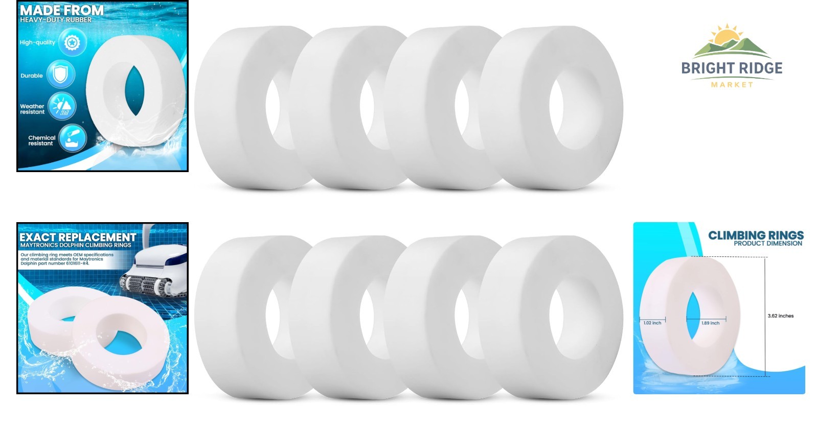 8-Pack Replacement Rings for Dolphin Robotic Pool Cleaners, Hassle-Free Return
