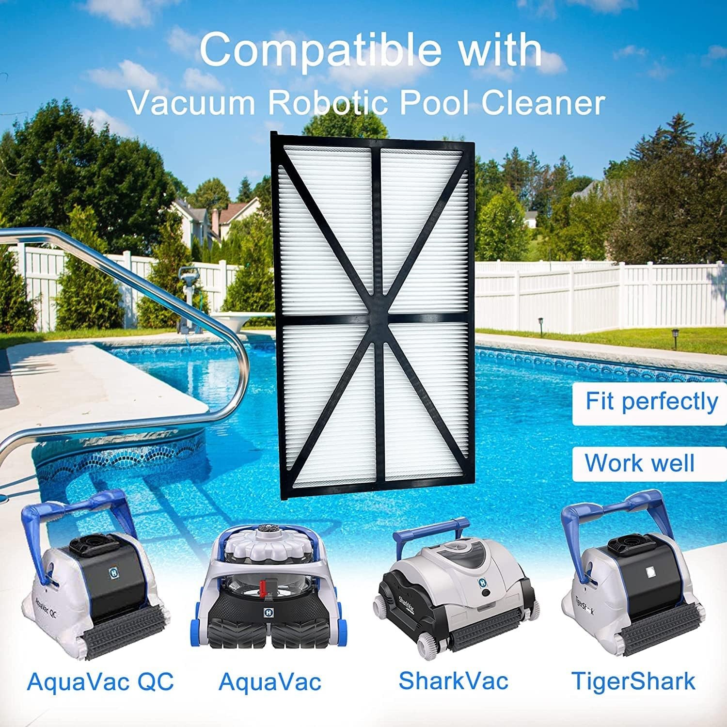 2pc Replacement Robotic Pool Cleaner Filter Cartridges Ultra Fine RCX70101PAK2