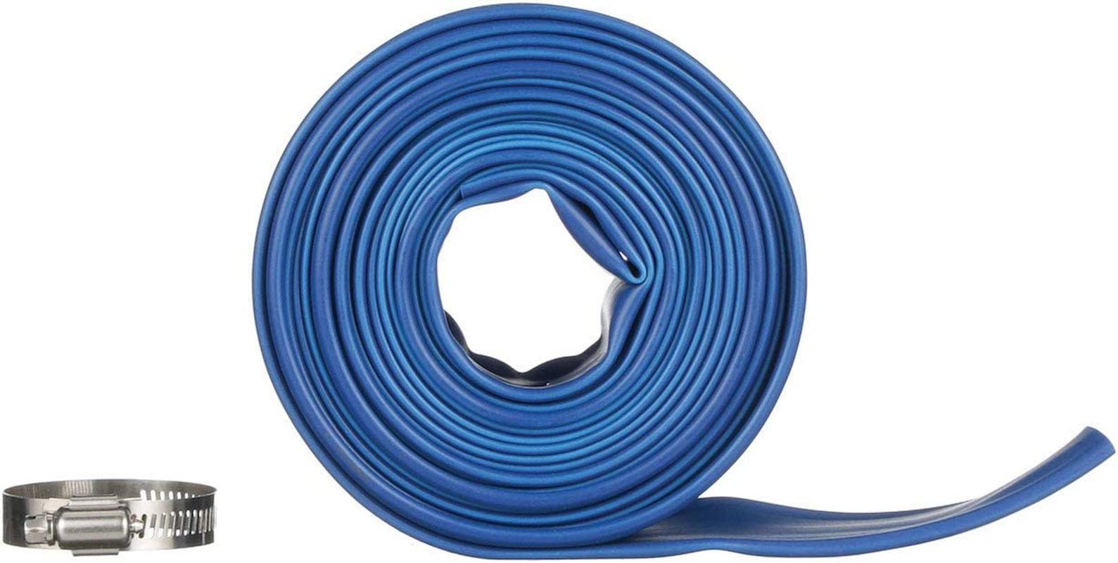 25-Foot Vinyl Backwash Hose for Pool with Hose Clamp, 1-1/2&Prime; W X 25&prime; L