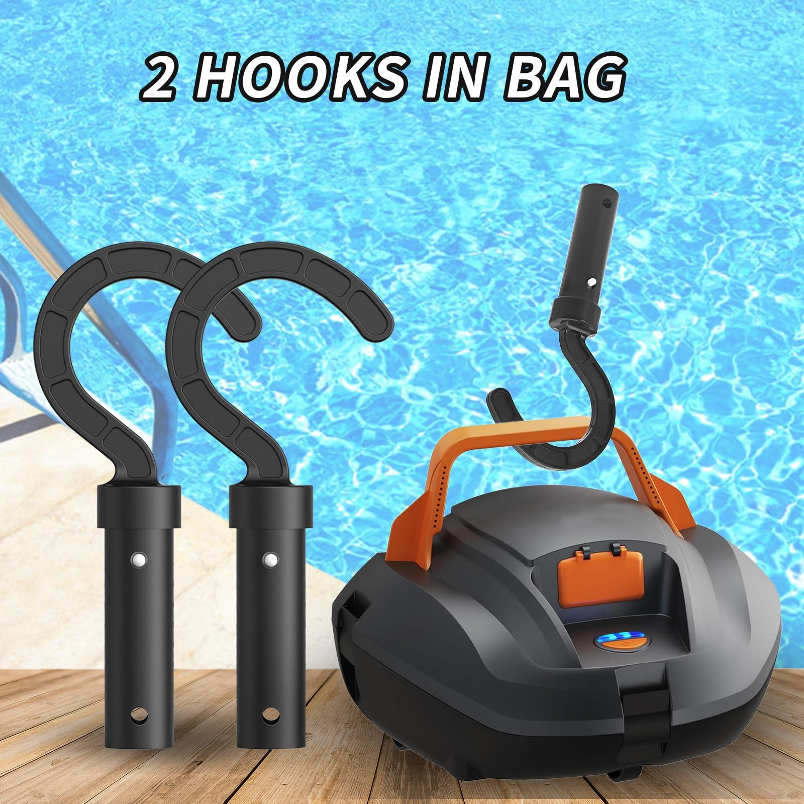 2 Pack Hook for Robotic Pool Cleaner,Pool Hook for Poles with All Pool Vacuum…