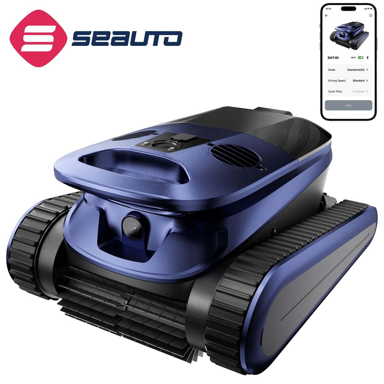 2026 Seauto Cordless Robotic Pool Vacuum 240 Mins Running Up to 3200 Sq.ft APP