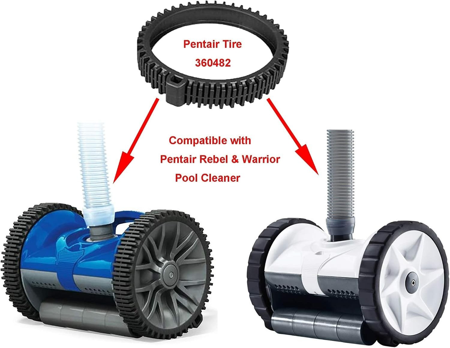 Suction-Powered Pool Cleaner Tire Kit – Durable & Efficient 2 Pack Replacement