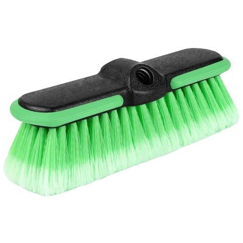 10“ Car Wash Brush Head, Scrub Brush Attachment for Extension Pole, Outdoor