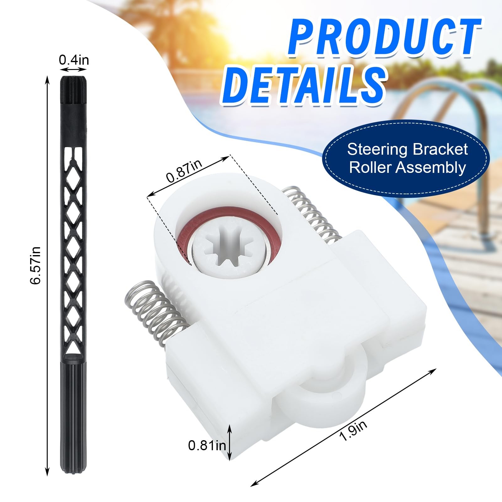 Reallnaive Steering Bracket Roller Replacement Compatible White and Black