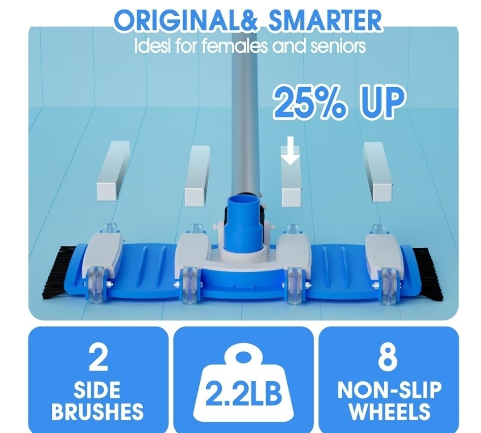 Swimline HydroTools 8165 Swimming Pool Flexible Weighted Vacuum Head w/ Brushes