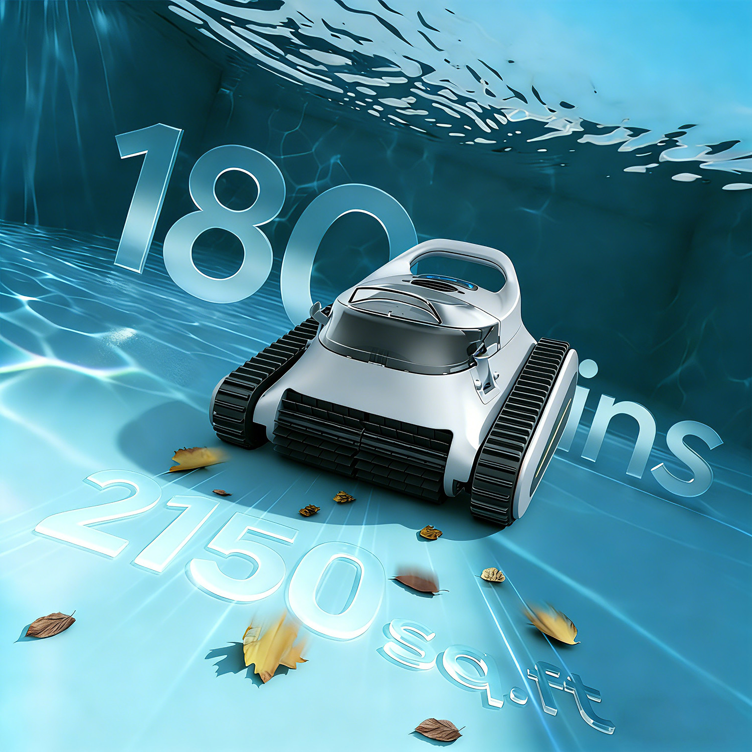 Cordless Robotic Pool Vacuum,Pool Cleaning Robot with Wall Climbing Function,App