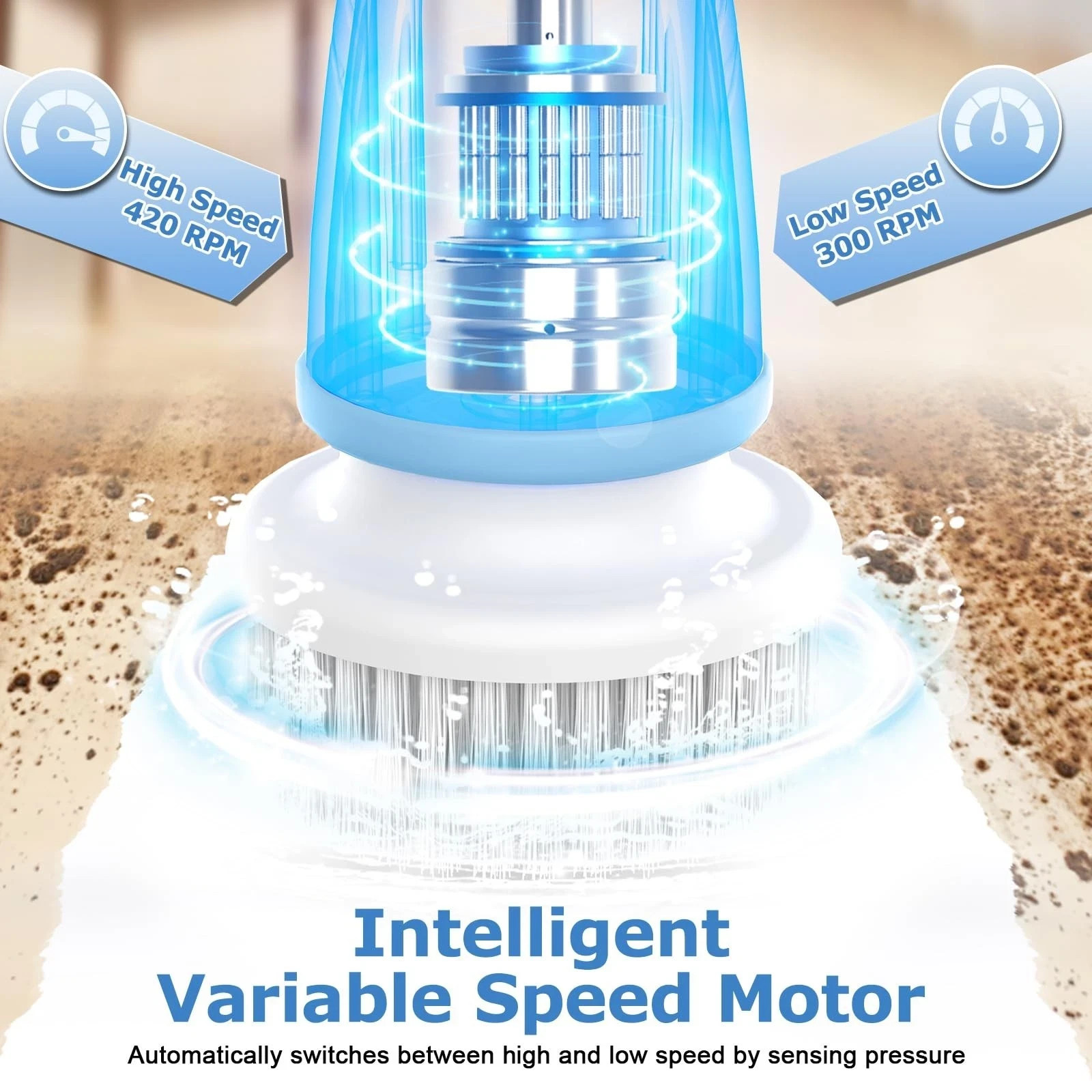 Electric Spin Scrubber IPX7 Waterproof, Power Scrubber with 7 Replacement#1008B