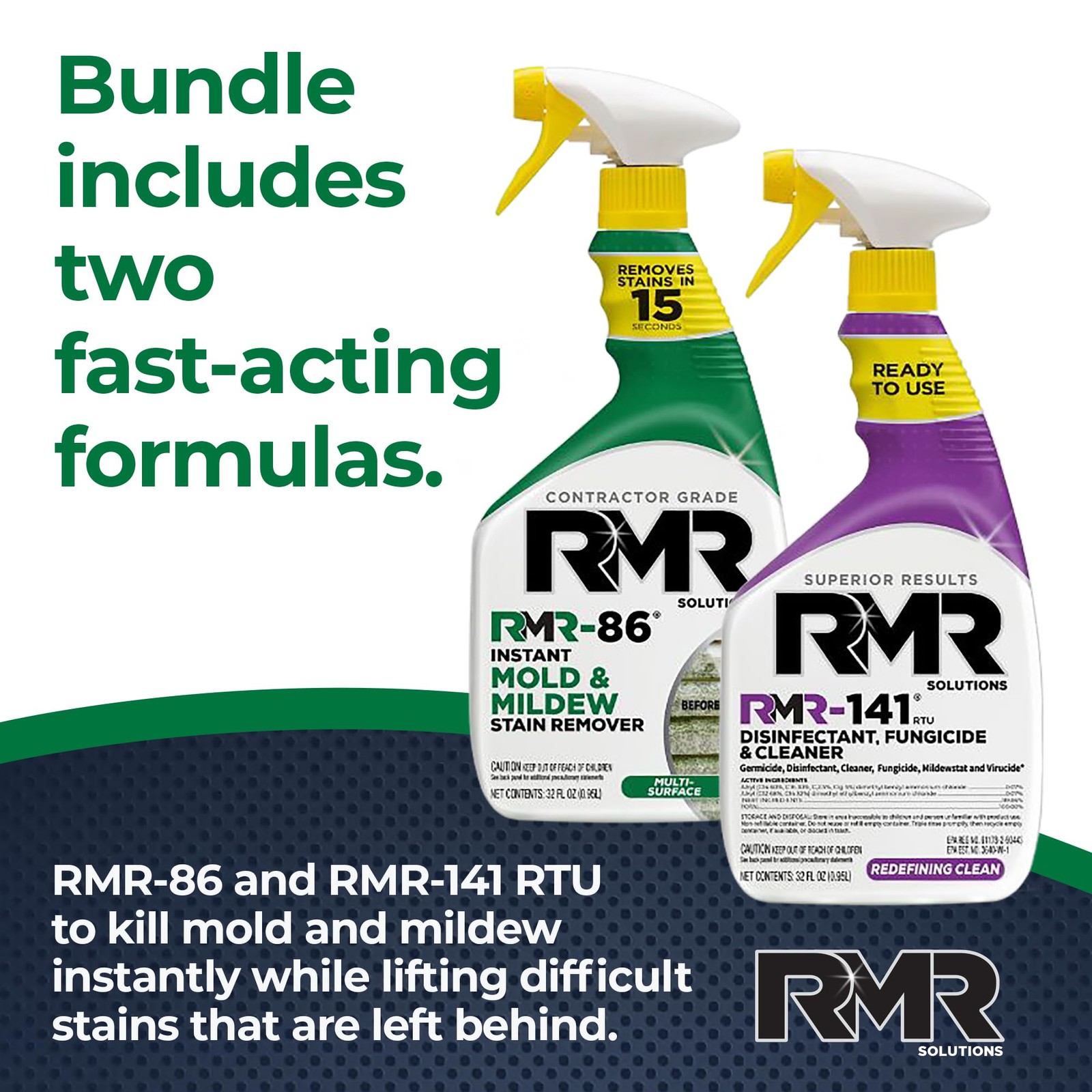 RMR Brands DIY Mold & Stain Remover Bundle, Complete 32 Fl Oz (Pack of 2)