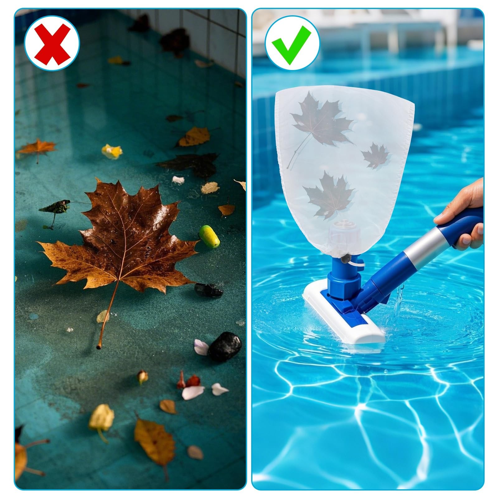 6Pcs Pool Leaf Vacuum Net Bag with Locking Cord, Pool Vacuum Mesh Filter Bag,…
