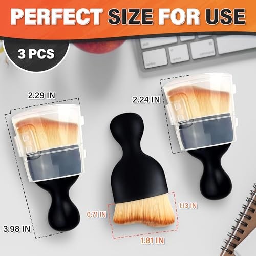3Pcs Auto Detailing Brushes Set – 2.29&Prime; x 3.98&Prime; Car Cleaning Brush Interior