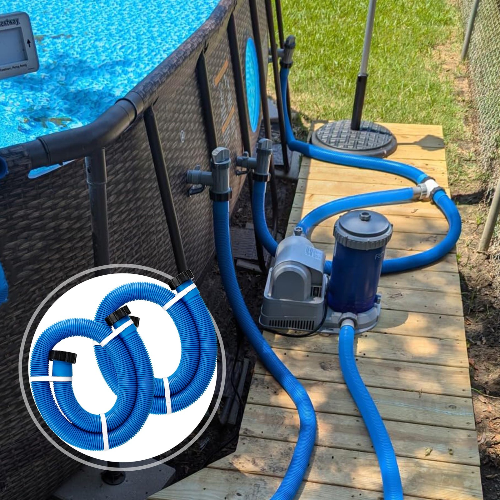 Ophjerg 1.5 Pool Pump Hose For 29060E Intex Pumps Saltwater Systems And Sand