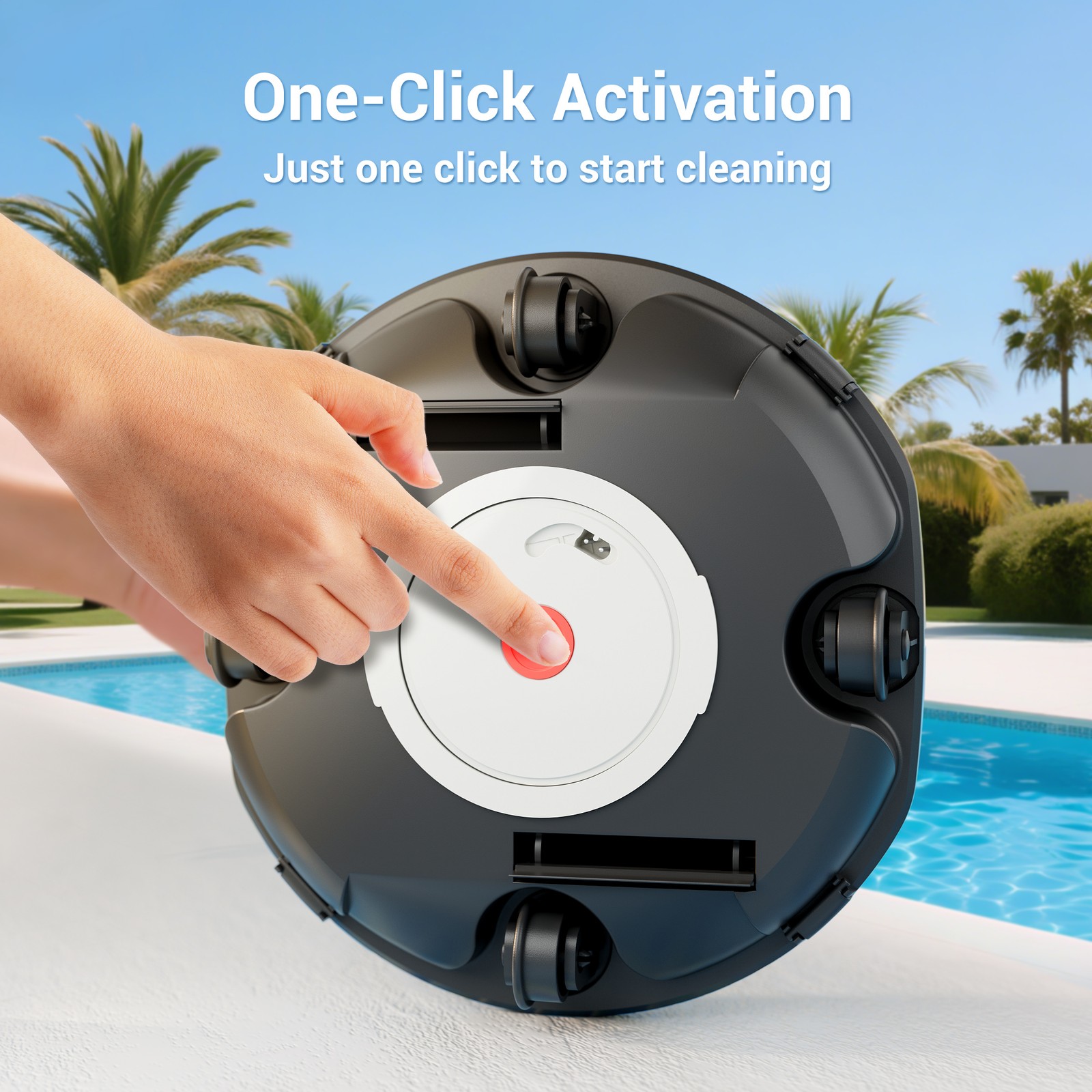 Winny Pool Cleaner Robotic Cordless Pool Vacuum Above-ground Pool up to 645Sq.ft