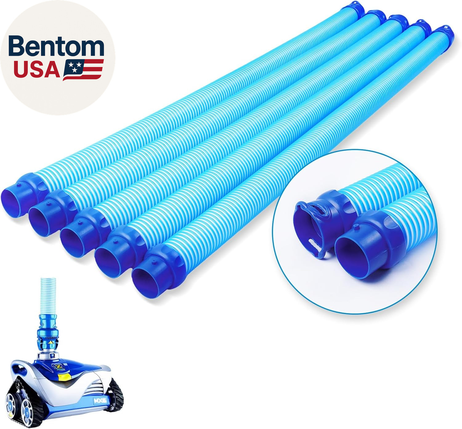 5-Pack Upgrade R0527700 Pool Cleaner Hose for Zodiac MX6 MX8-39 Inch Twist Lock