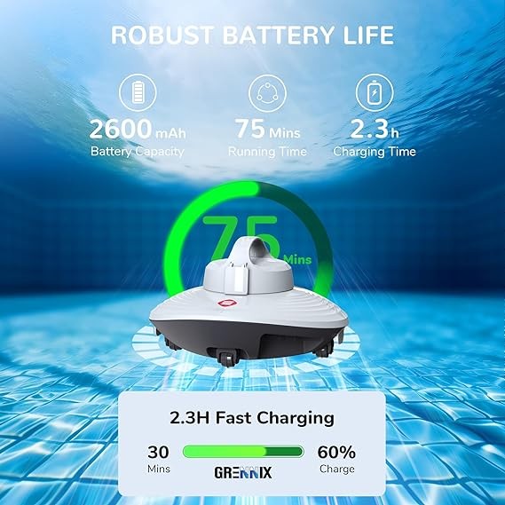 Grennix Cordless Pool Vacuum Above Ground Pool & Inground – Scratch & Dent