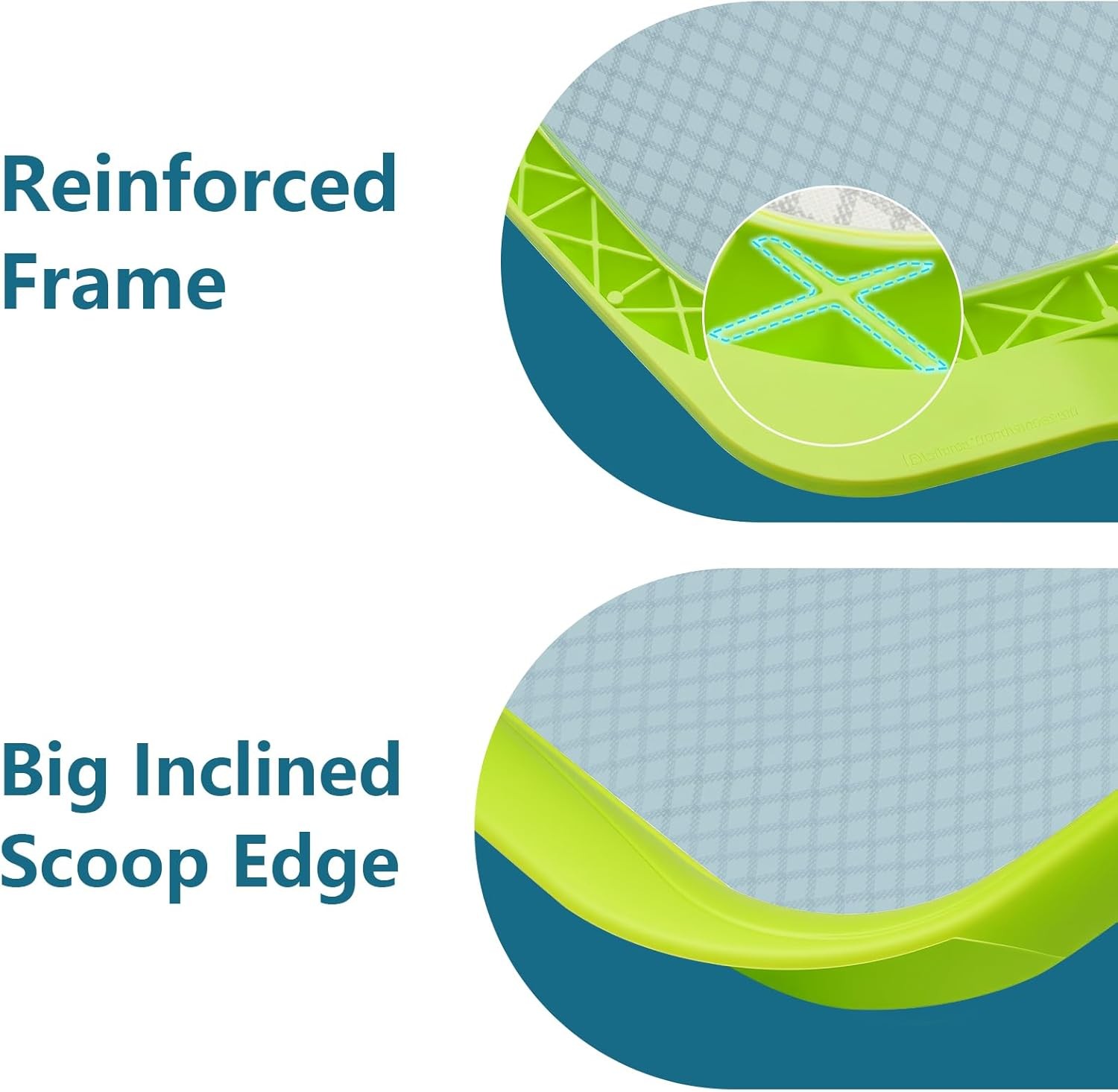 Pool Skimmer Net – Professional Heavy Duty Reinforced Frame Nylon Flat Leaf Rake