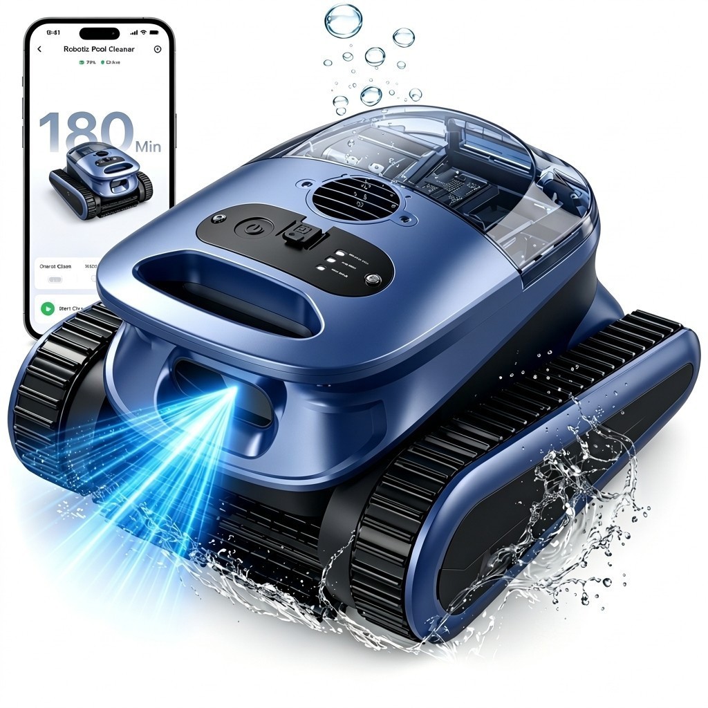2026 SAT 30 Cordless Robotic Pool Vacuum Cleaner Wall-Climbing & Waterline Clean