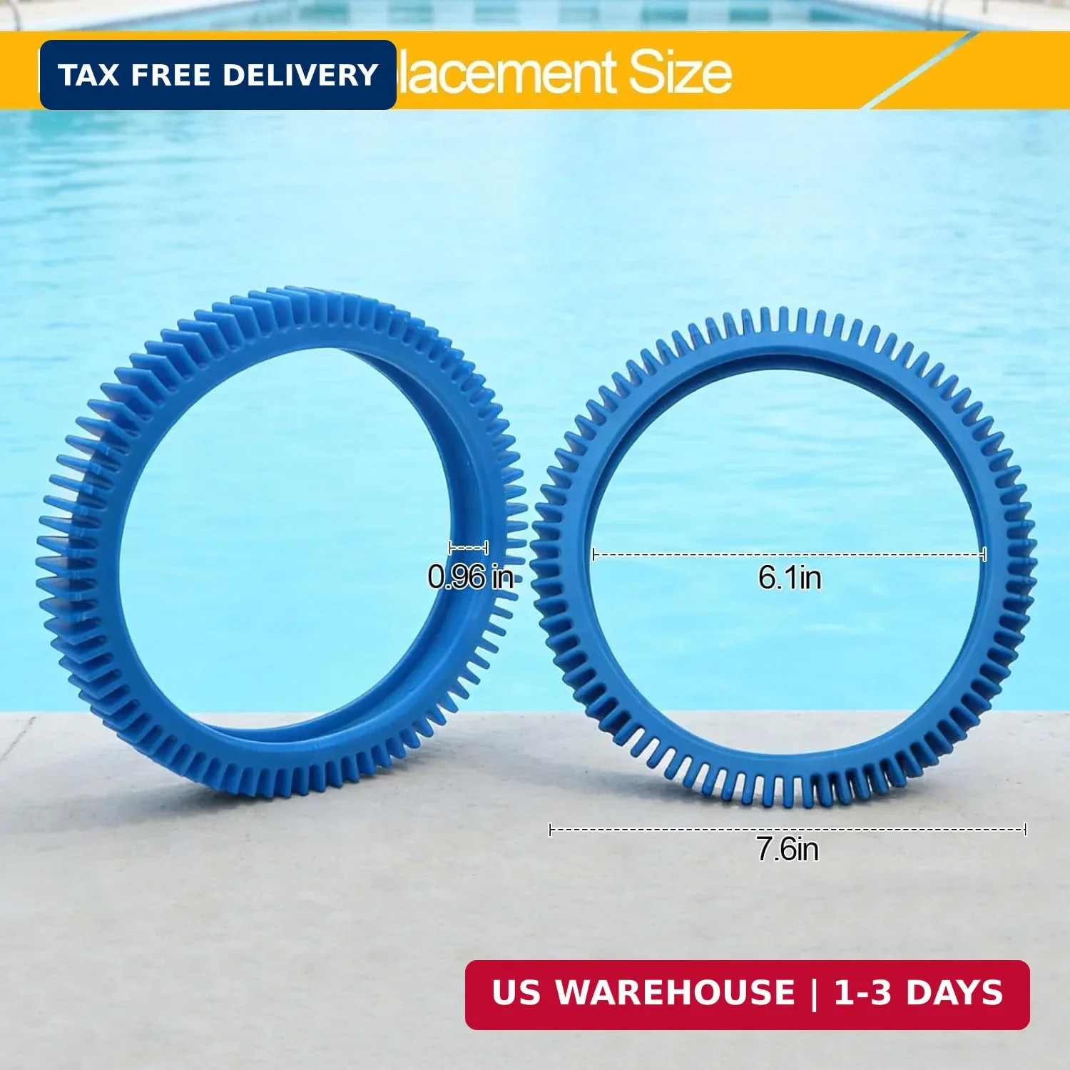896584000-082 Pool Cleaner Replacement Back Tires for Hayward Pool Vacuum Compat