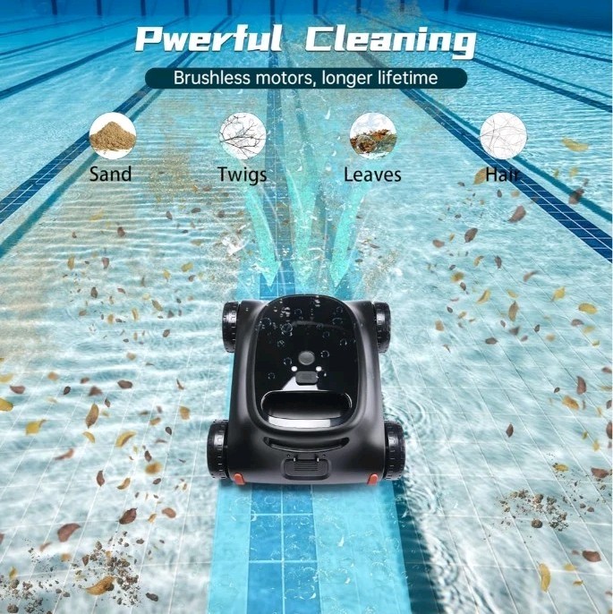 Zyerch Robotic Pool Cleaner Cordless Pool Vacuum 120 Min Self Parking