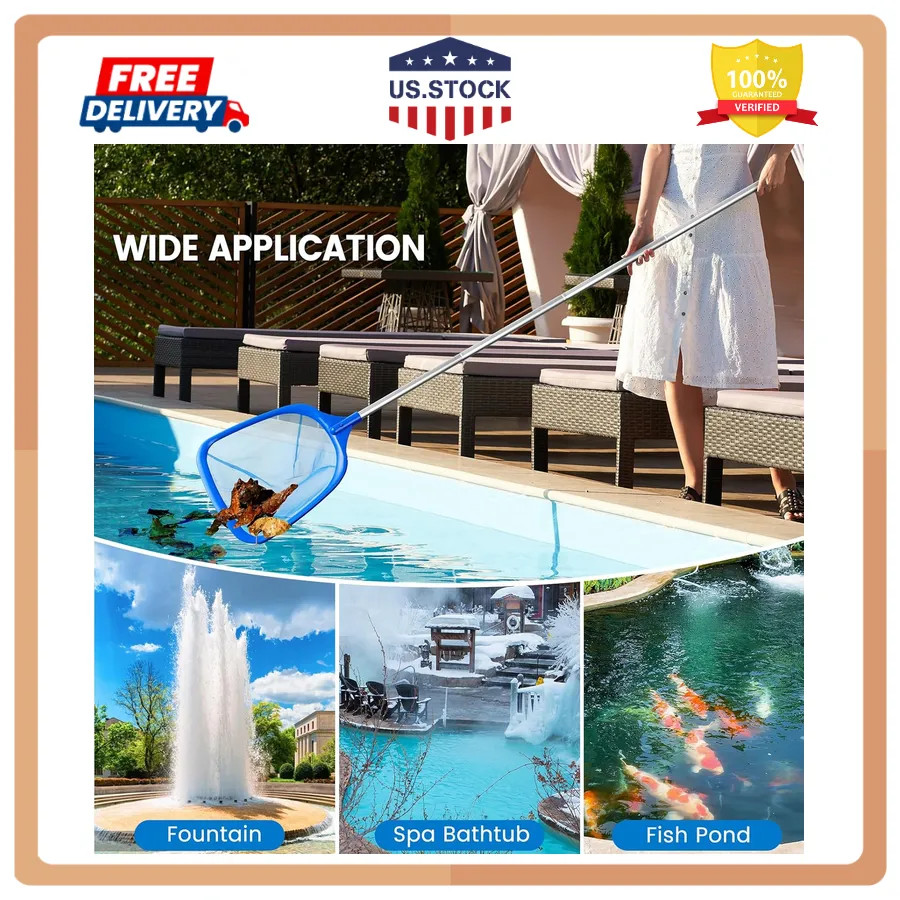 Tavaleu Deep Pool Skimmer Net with Reinforced Frame for Leaf and Debris Removal