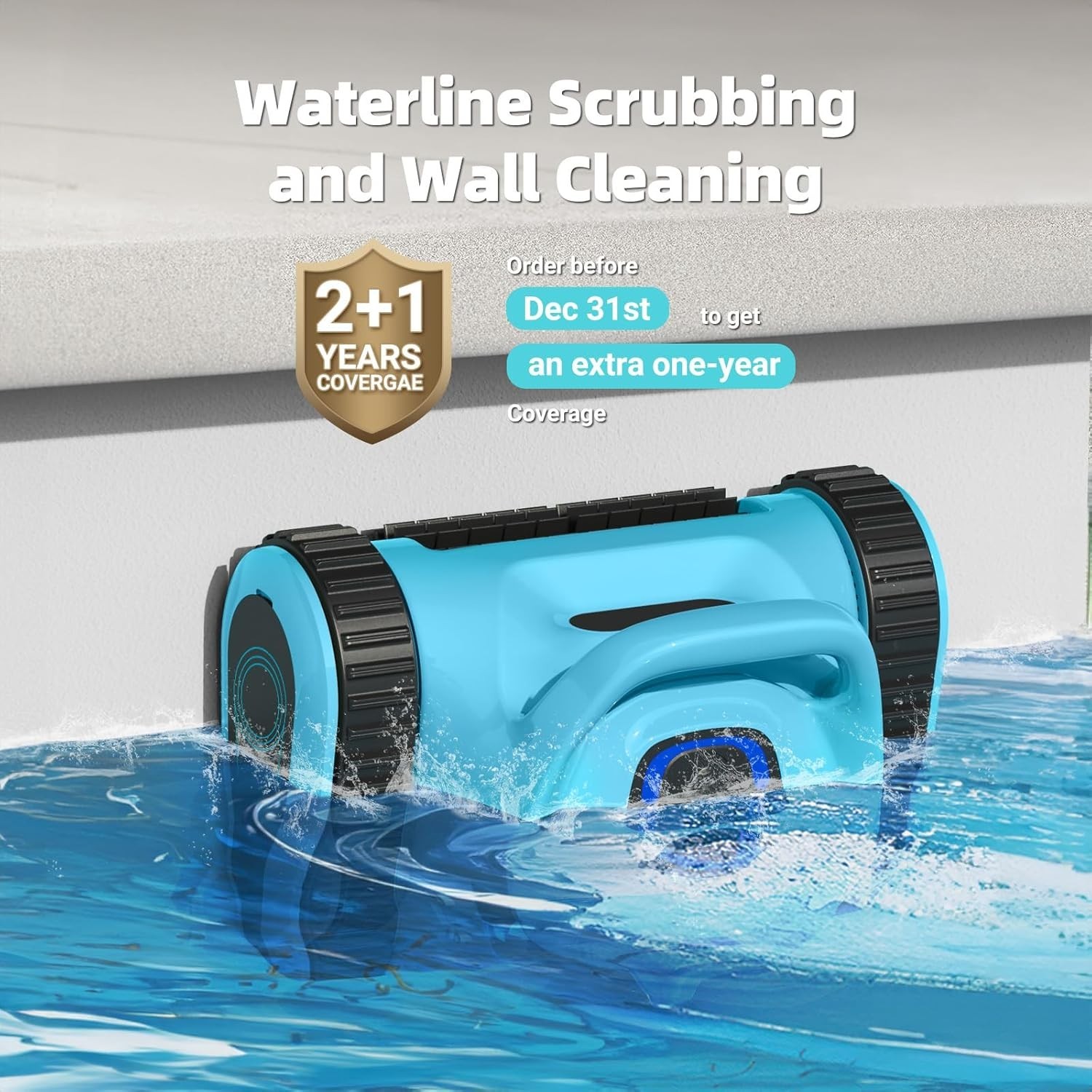 Robotic Pool Cleaner Cordless Wall Climbing Pool Vacuum Robot for Inground Pools