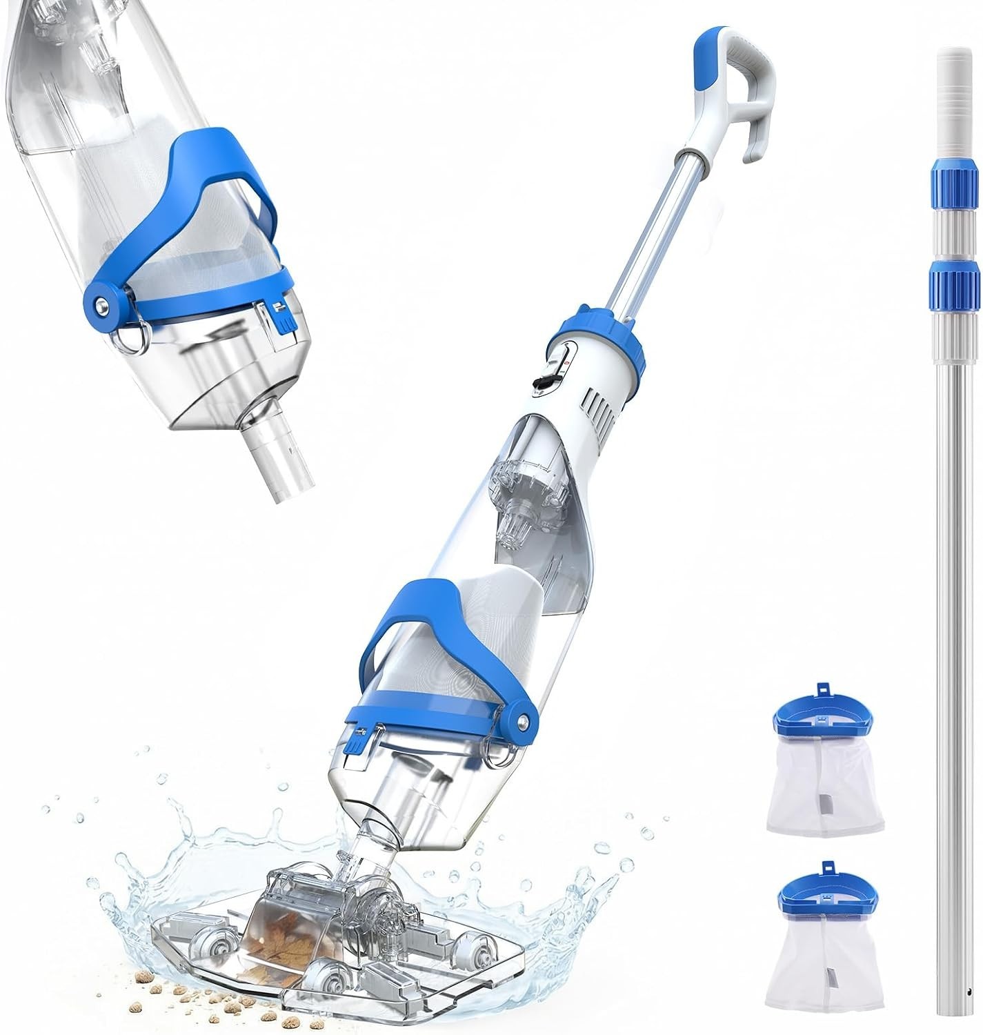 Powerful Rechargeable Pool Vacuum – 1110 GPH Suction, 75 Min Runtime, Easy Use