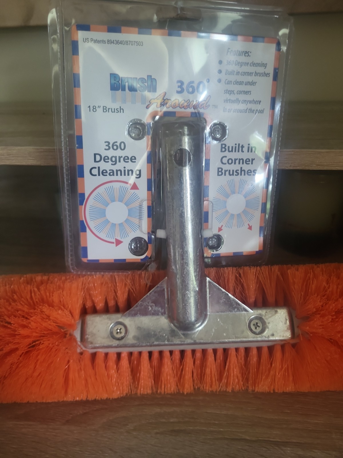 18 Inch 360 Degree Pool Cleaning Brush With Corner Bristles For Easy Cleaning