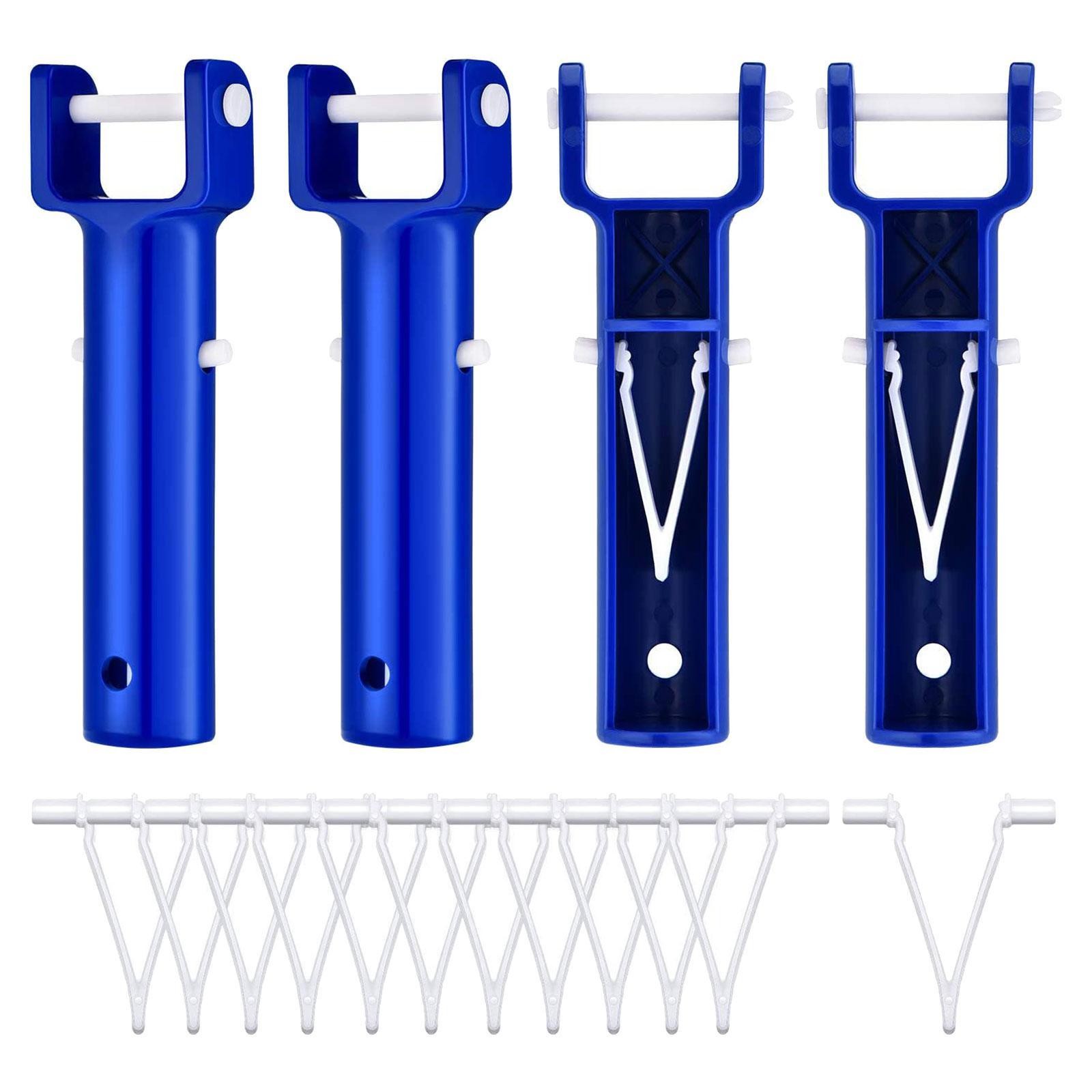 4Pcs Pool Vacuum Head Handle Durable Portable Pool V Shape Clip Brush Head