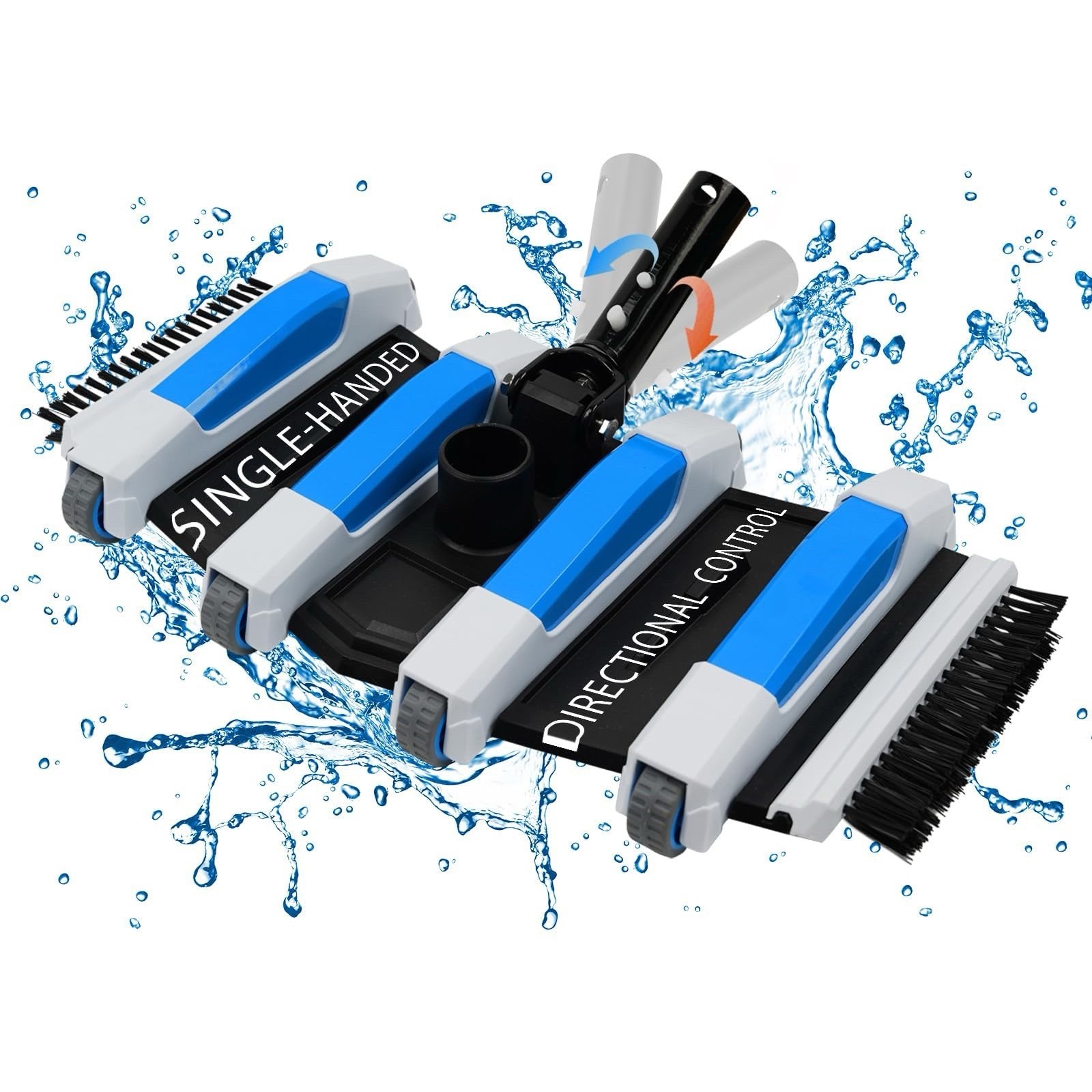Enhanced Pool Vacuum Head with Direction-Control Swivel Handle Pool Brush Head w