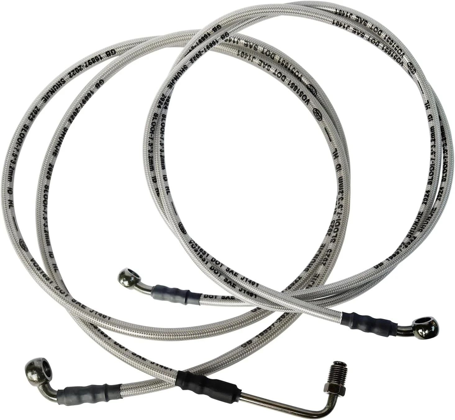 Extended Front & Rear Brake Hose Lines Brake Cable Set Compatible with Polaris