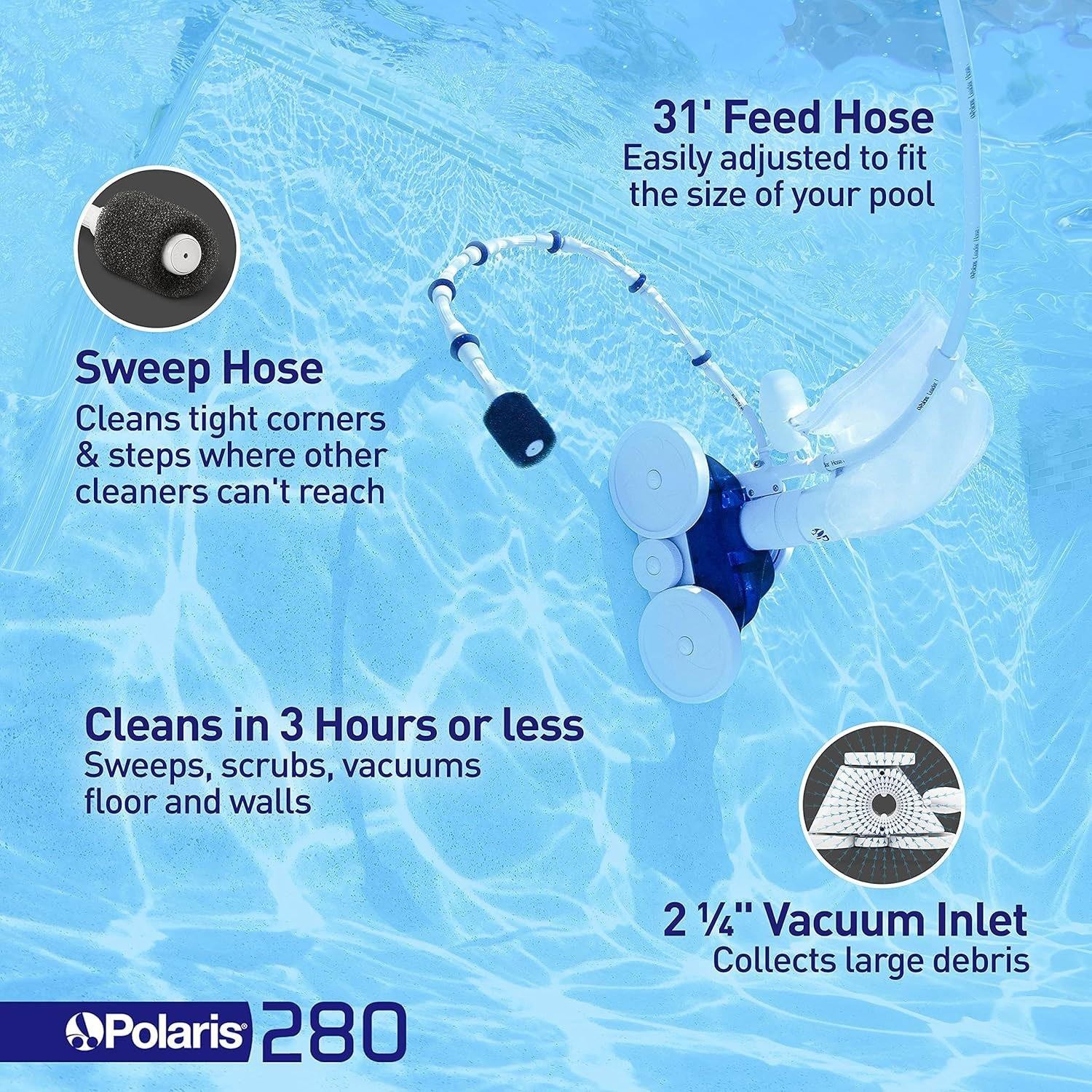 Polaris 280 Pressure Side Automatic Pool Cleaner F5