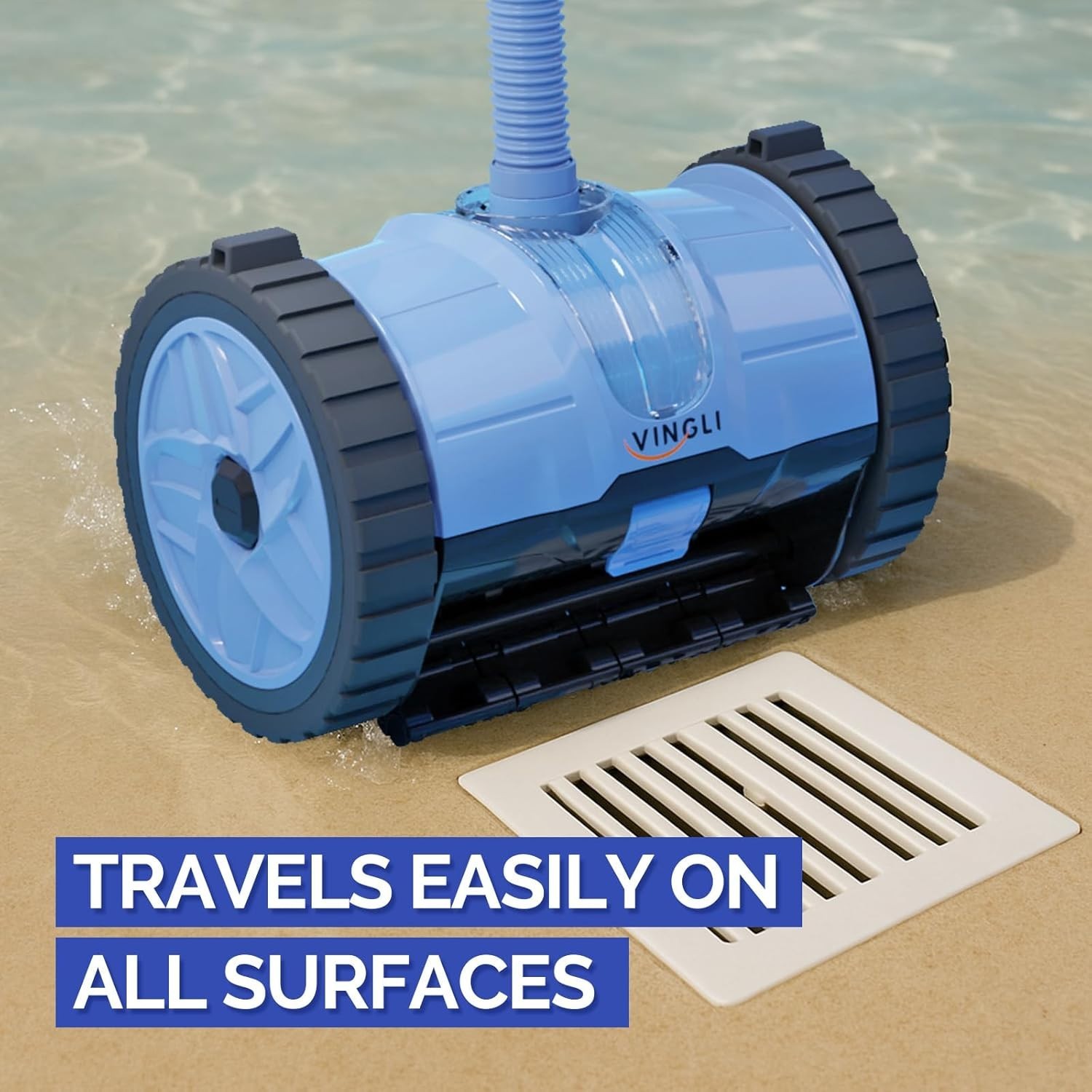 Automatic Pool Vacuum Cleaner Inground & Above-Ground Heavy-Duty 39ft Hose