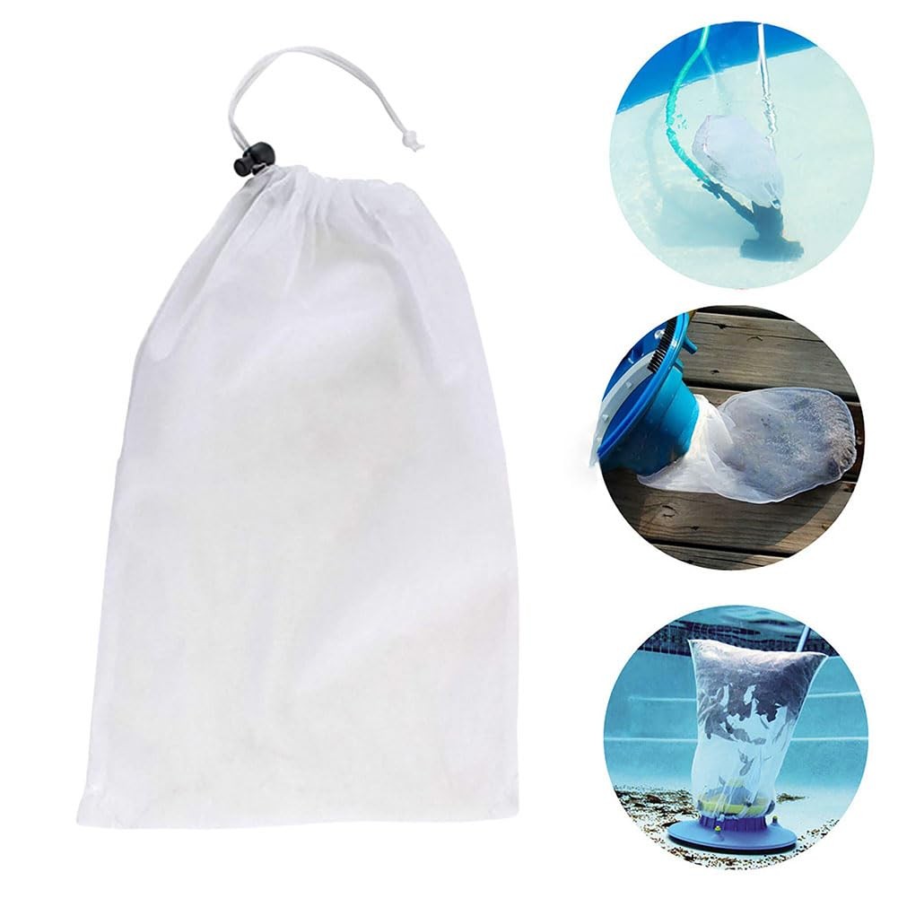 4 Pcs Pool Vacuum Mesh Bag Pool Cleaner Bags Drawstring Fine Mesh Bag Leaf Fi…