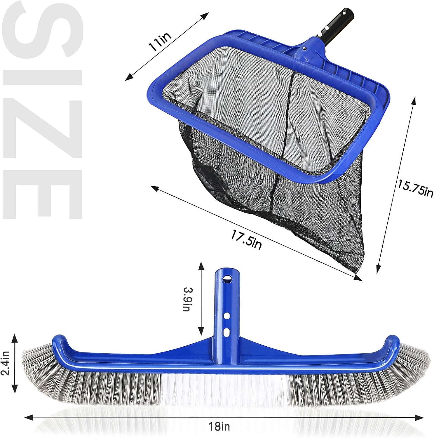 Pool Brush Head 17 In Curved Scrub Brushes for Cleaning Pool Walls EZ Clip