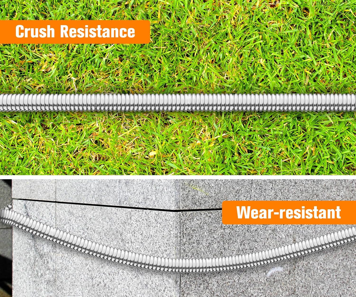 Heavy Duty Stainless Steel Garden Pool Hose No-Kink Flexible Water Pipe Outdoor