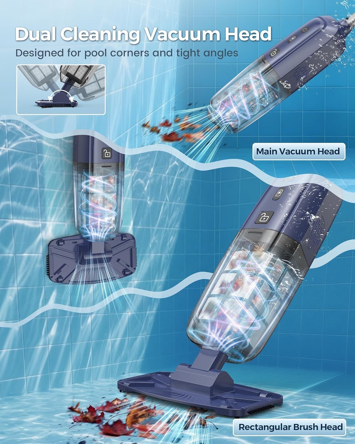 2026 Upgrade Cordless Handheld Pool Vacuum,Pool Vacuum for Above & Inground P…