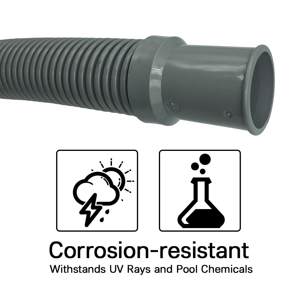 Puri Tech Heavy Duty Above Ground Filter Hose w Clamps 1.25 inch x 3 ft – 2 Pack