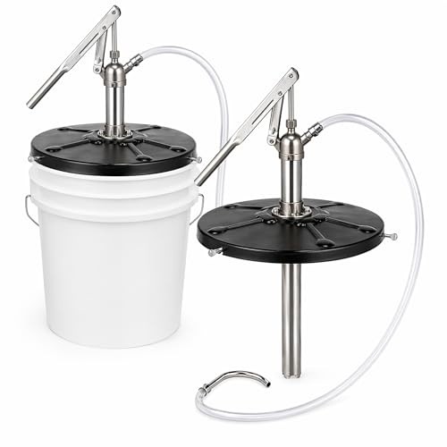 Heavy Duty Lever Action Bucket Pump for 5 Gallon Pails – Extra-Long 4.1ft Fluid