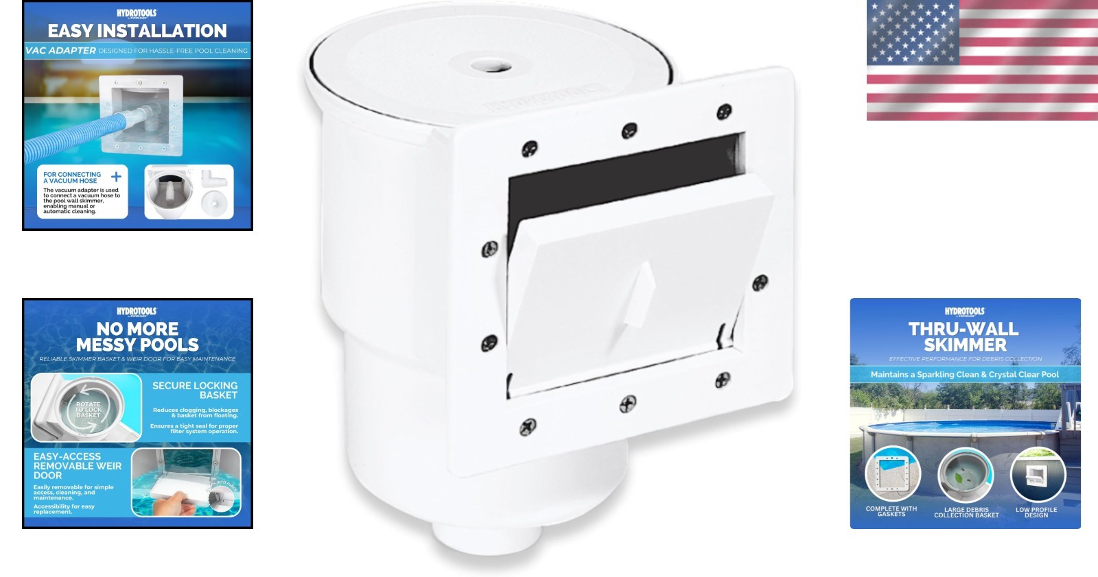 HYDROTOOLS Standard Thru-Wall Skimmer Kit – Maximize Pool Cleanliness & Easy …