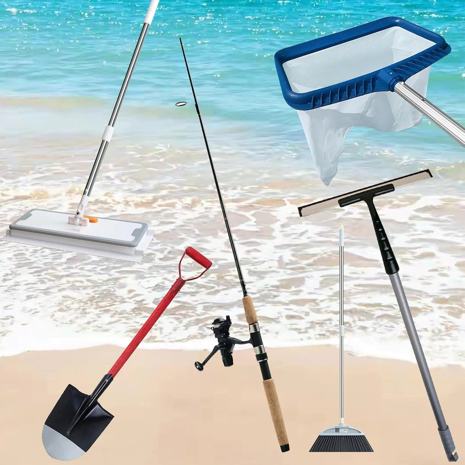 CANIPHA 9Pcs Pool Brush Clip V-Shaped Clip, Innovative Pool Hooks for Poles Doub