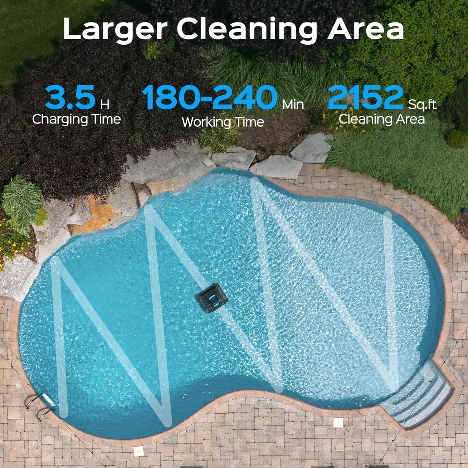 C1 Max Robotic Pool Vacuum Inground Pool Cleaner APP Wall Climbing