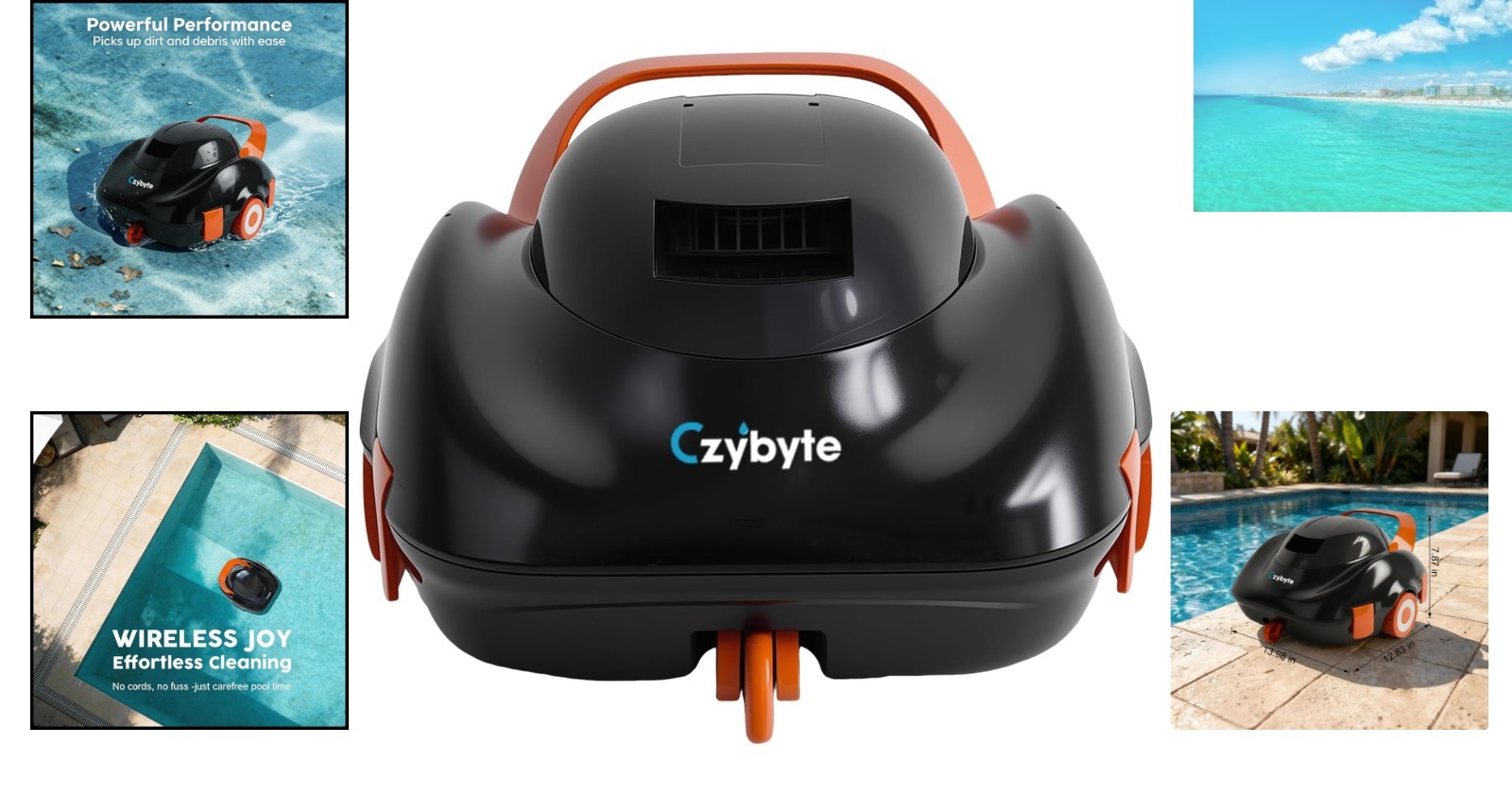 Battery-Powered Cordless Pool Cleaner with Touch Control & 120-Min Cleaning Time