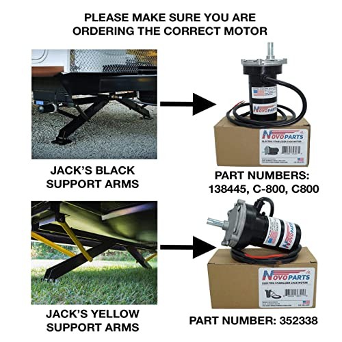 138445 RV Electric Stabilizer Jack Replacement Rear Motor C-800, 113407, 39